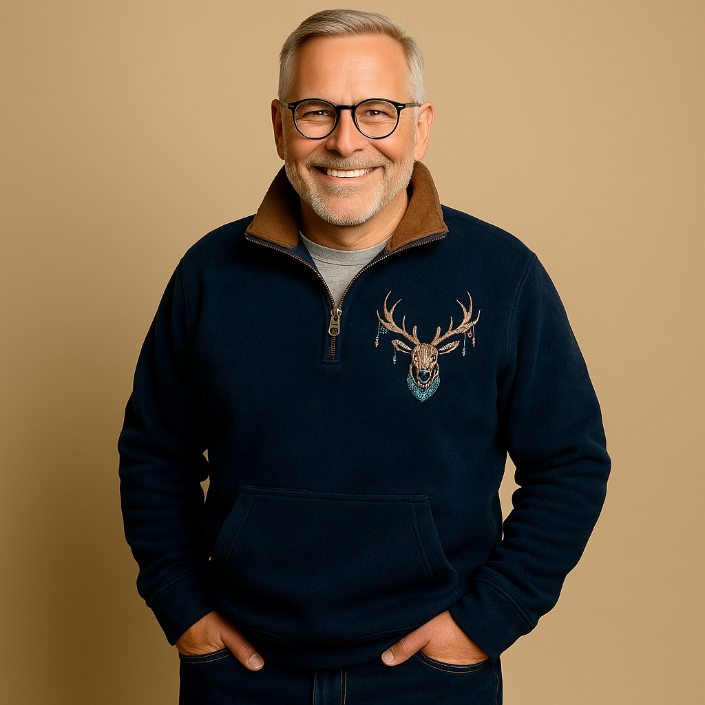 Pullover con Mezzo Zip