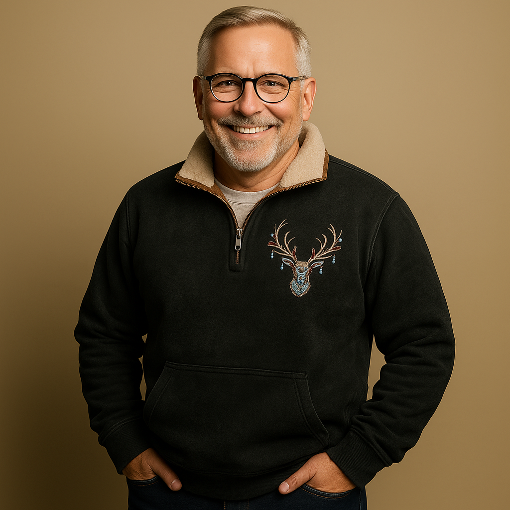 Pullover con Mezzo Zip