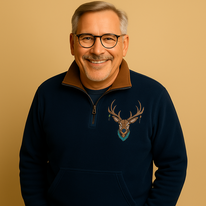 Pullover con Mezzo Zip