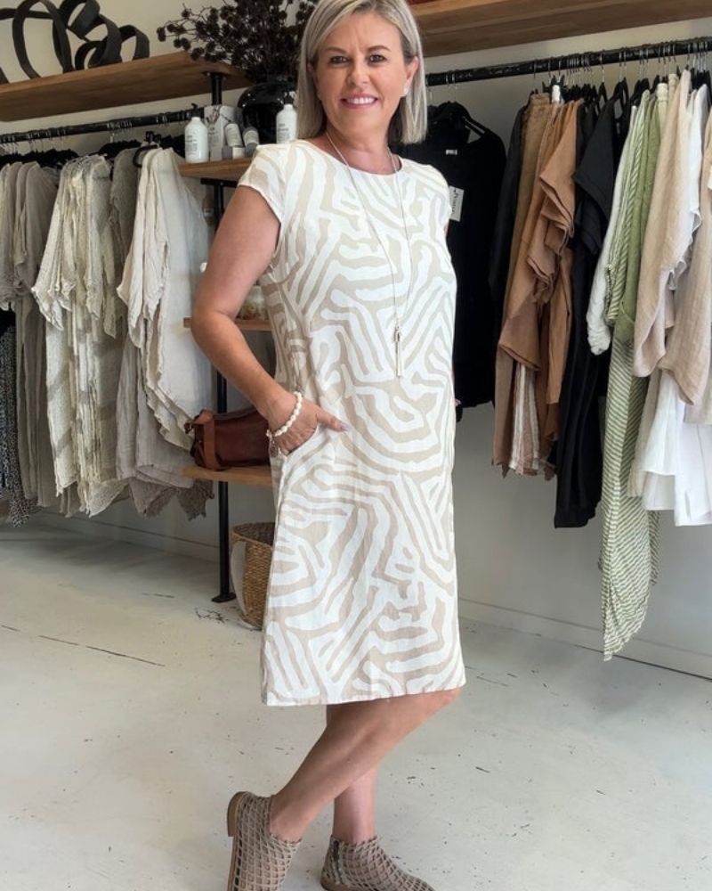 NELIA|Abito Estivo con Stampa Elegante