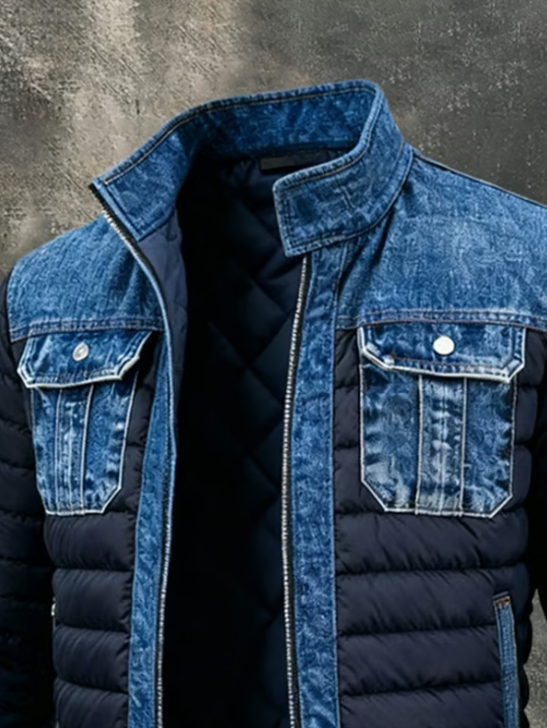 Giacca imbottita | Dettagli in denim raffinati